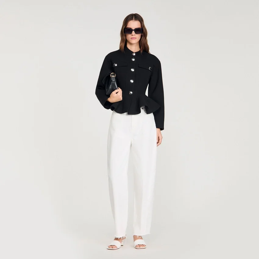 Cropped ruffled peplum jacket Cropped ruffled peplum jacket