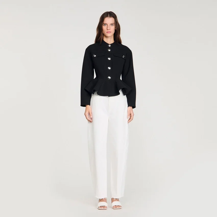 Cropped ruffled peplum jacket Cropped ruffled peplum jacket