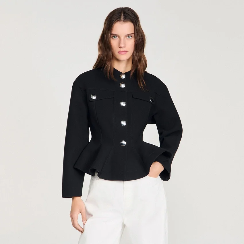Cropped ruffled peplum jacket Cropped ruffled peplum jacket