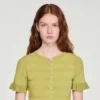Cropped ruffled-sleeve top Cropped ruffled-sleeve top