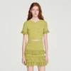 Cropped ruffled-sleeve top Cropped ruffled-sleeve top