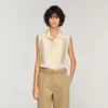 Cropped shirt with lace details Cropped shirt with lace details