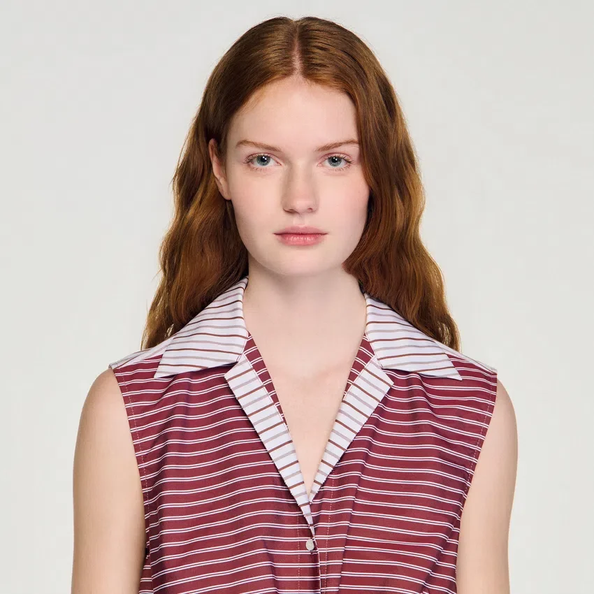 Cropped striped cotton shirt Cropped striped cotton shirt