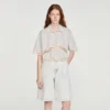 Cropped striped cotton shirt Cropped striped cotton shirt
