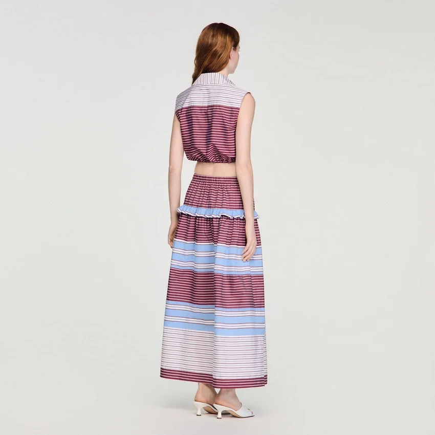 Cropped striped cotton shirt Cropped striped cotton shirt