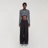 Cropped striped cotton T-shirt Cropped striped cotton T-shirt