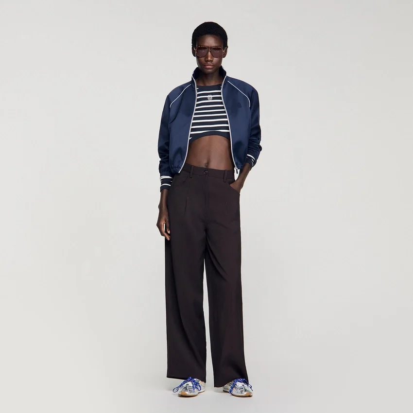 Cropped striped cotton T-shirt Cropped striped cotton T-shirt