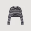 Cropped striped cotton T-shirt Cropped striped cotton T-shirt