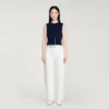 Cropped striped wool-cashmere sweater Cropped striped wool-cashmere sweater