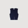 Cropped striped wool-cashmere sweater Cropped striped wool-cashmere sweater
