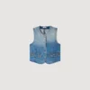 Cropped studded denim vest Cropped studded denim vest