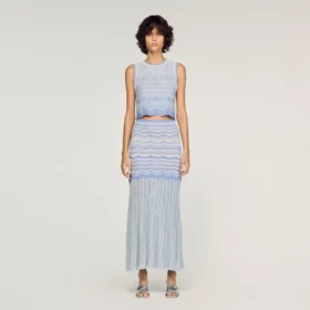 Decorative knit crop top