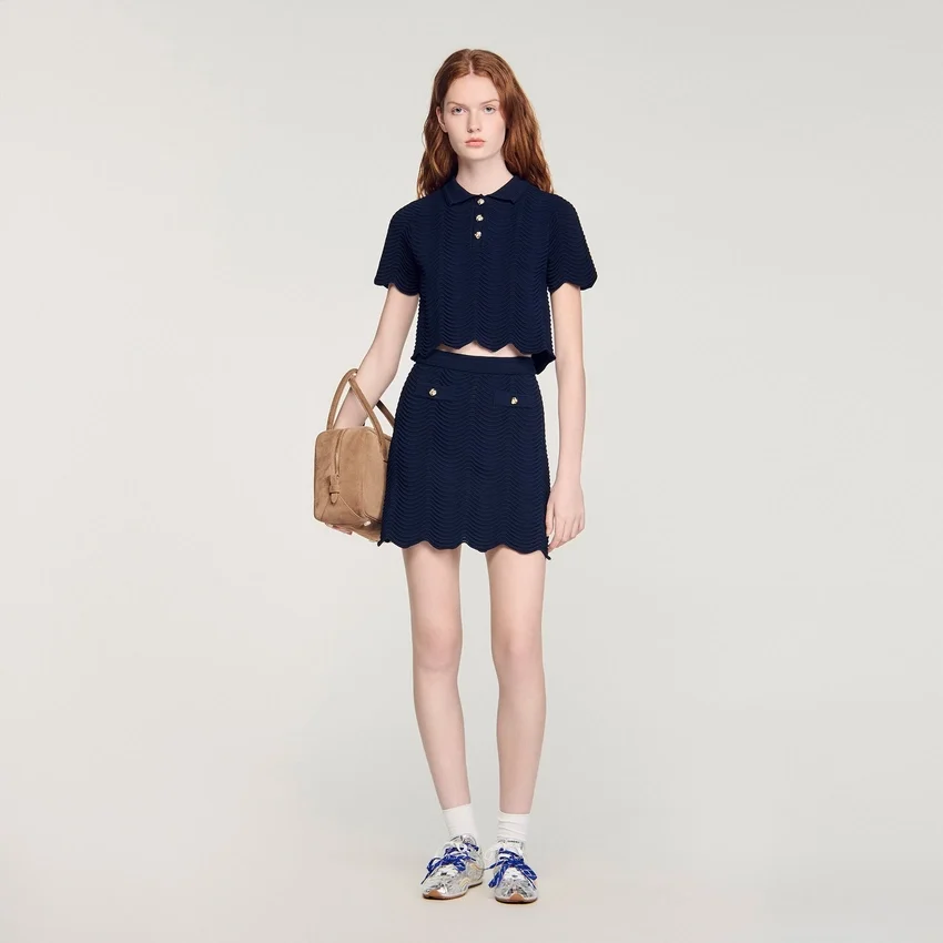 Decorative knit polo-neck sweater Decorative knit polo-neck sweater