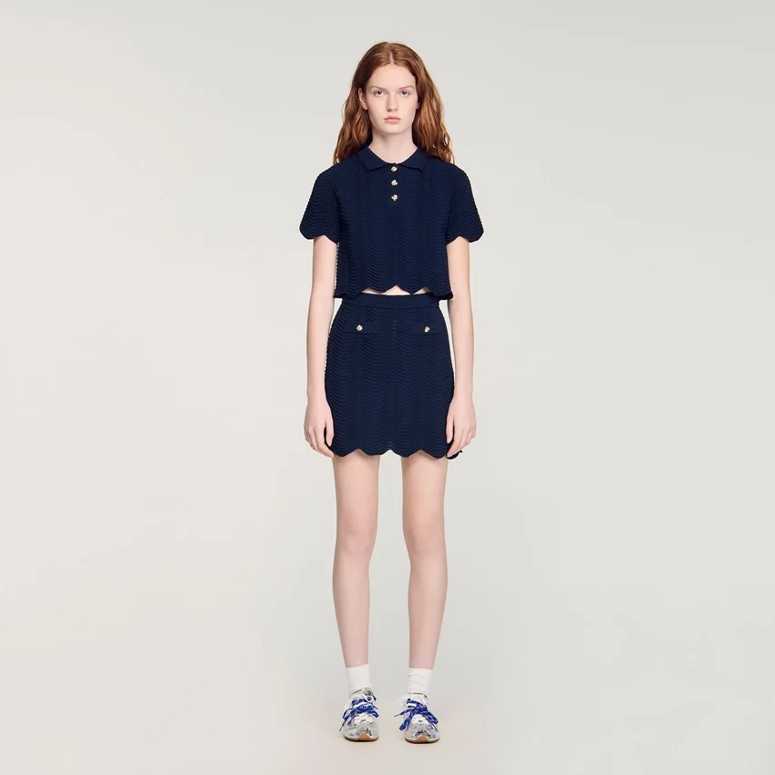 Decorative knit polo-neck sweater Decorative knit polo-neck sweater