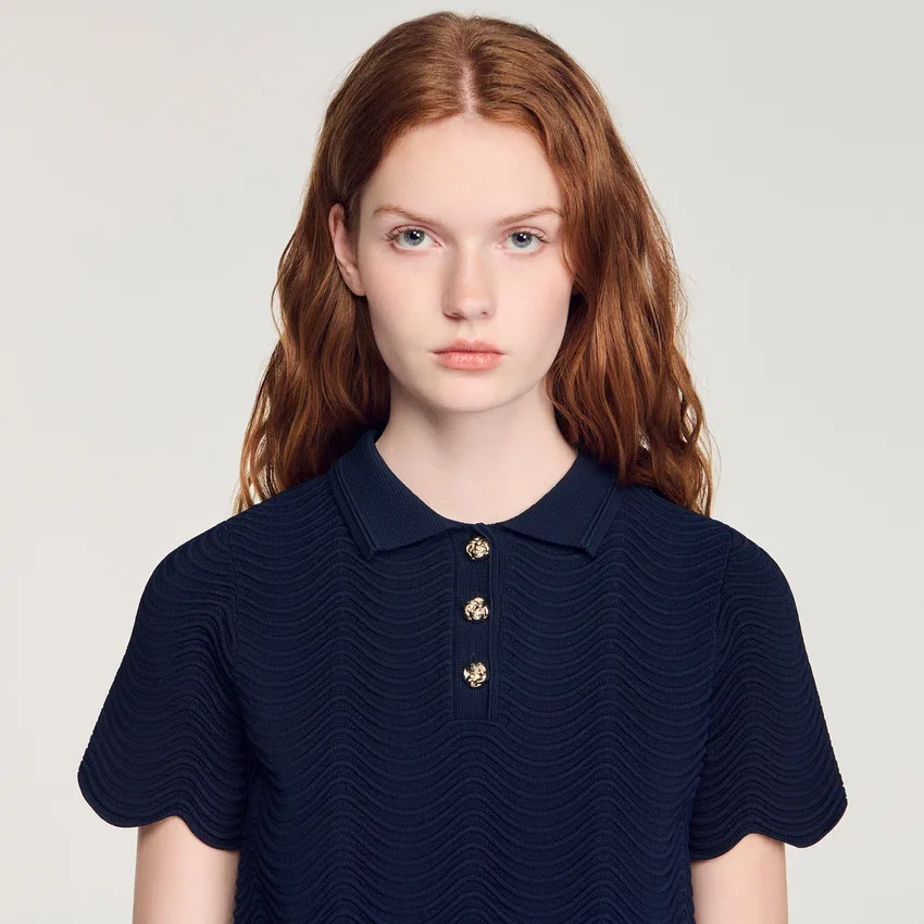 Decorative knit polo-neck sweater Decorative knit polo-neck sweater