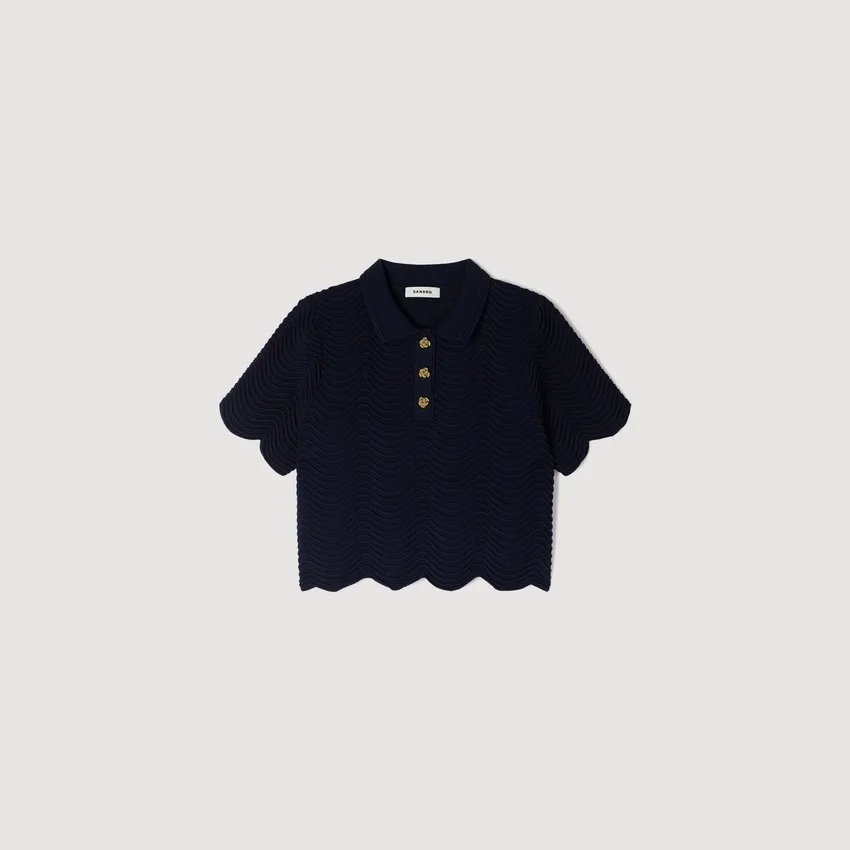 Decorative knit polo-neck sweater Decorative knit polo-neck sweater