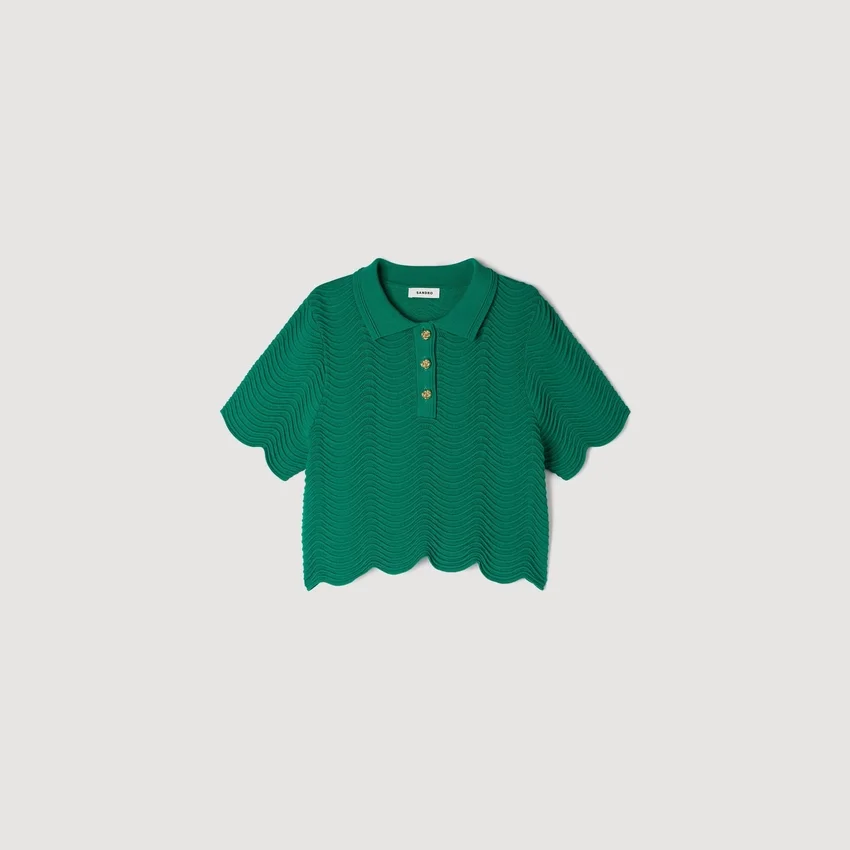 Decorative knit polo-neck sweater Decorative knit polo-neck sweater