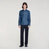 Denim-effect cotton and linen shirt Denim-effect cotton and linen shirt
