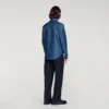 Denim-effect cotton and linen shirt Denim-effect cotton and linen shirt