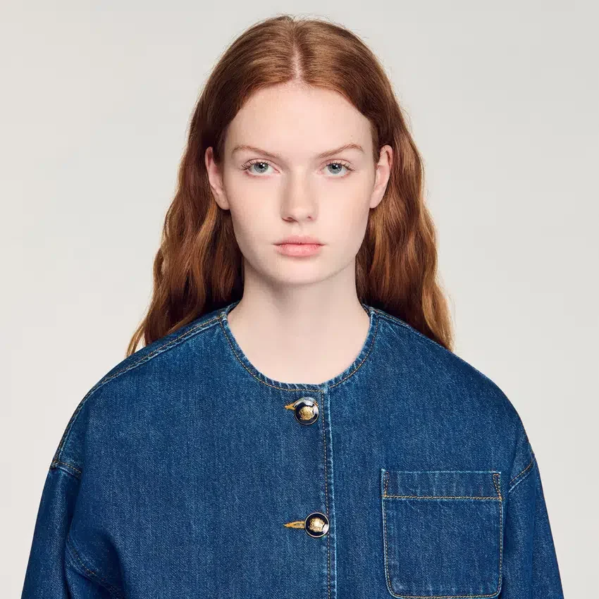 Denim jacket with fancy buttons Denim jacket with fancy buttons