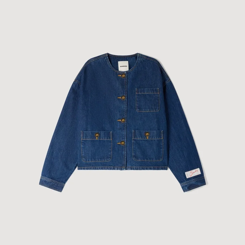 Denim jacket with fancy buttons Denim jacket with fancy buttons
