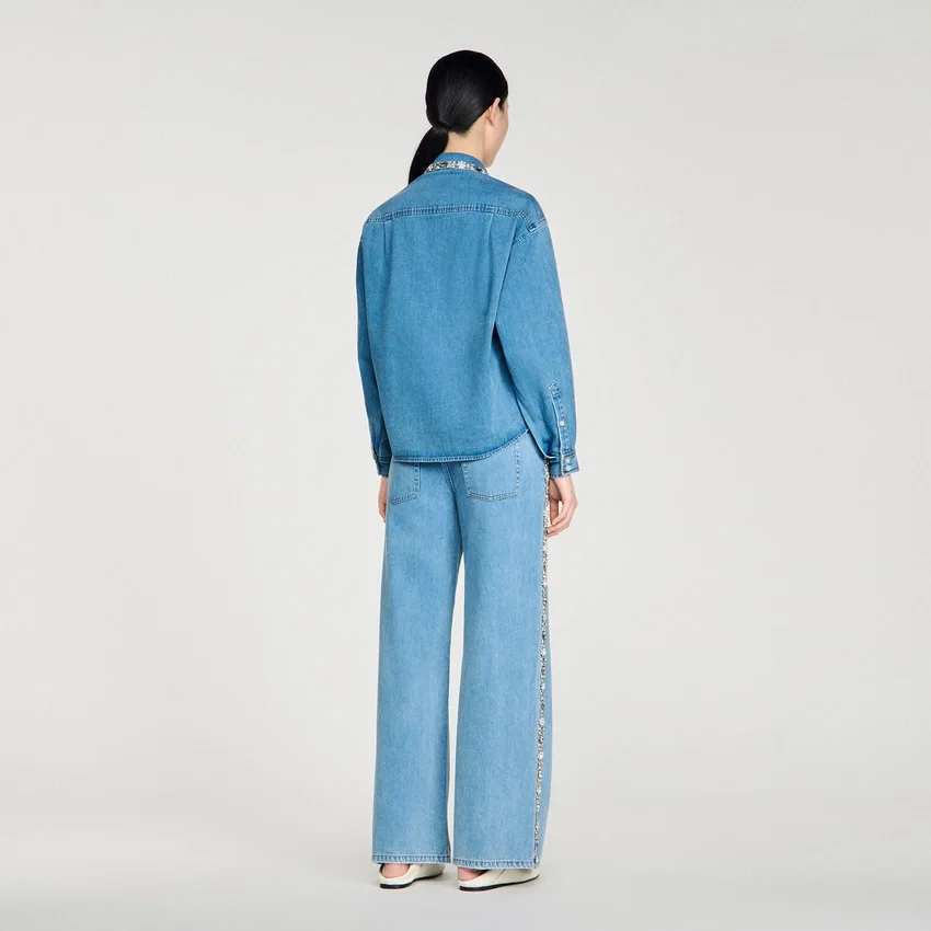 Denim shirt with rhinestones Denim shirt with rhinestones