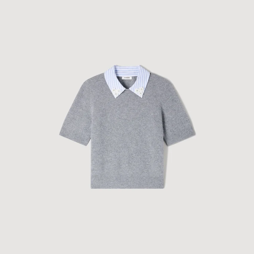 Detachable collar wool sweater Detachable collar wool sweater