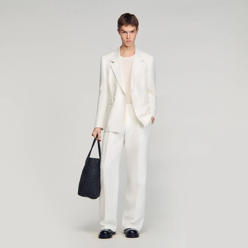 Double-breasted linen suit jacket Double-breasted linen suit jacket