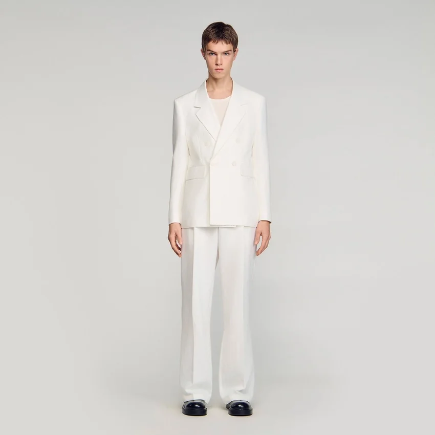Double-breasted linen suit jacket Double-breasted linen suit jacket