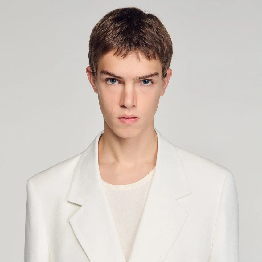 Double-breasted linen suit jacket Double-breasted linen suit jacket