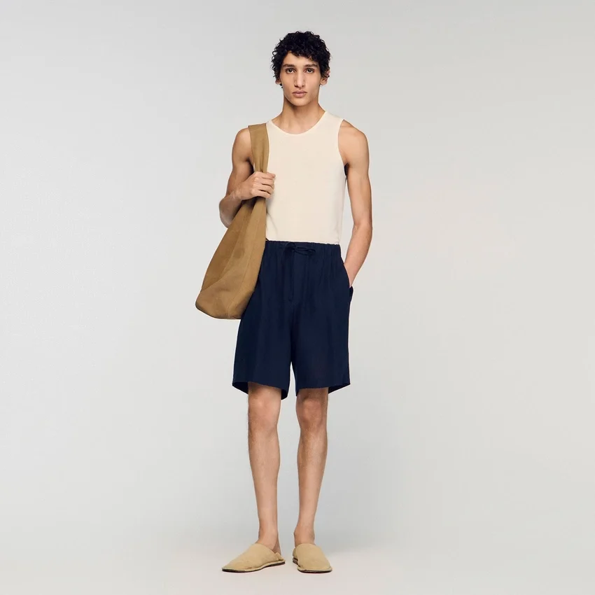 Elastic waist linen shorts Elastic waist linen shorts