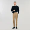 Elasticated straight-leg trousers