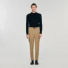 Elasticated straight-leg trousers