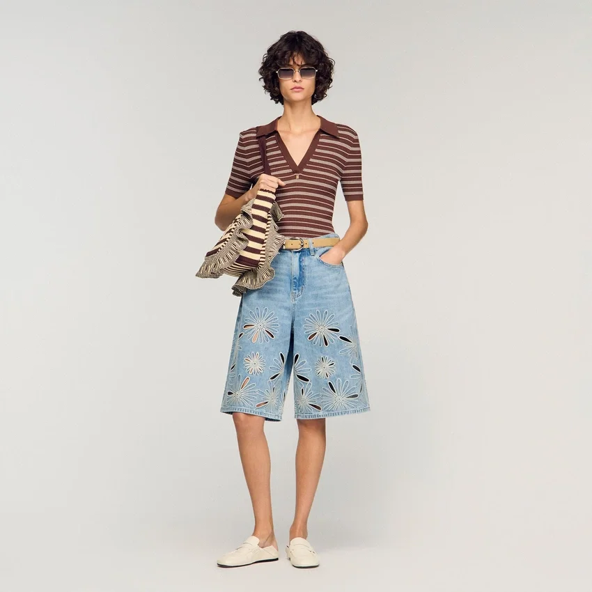 Embroidered Bermuda shorts Embroidered Bermuda shorts