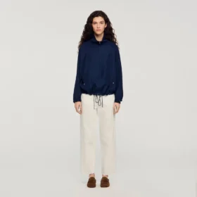 Embroidered collar oversized jacket