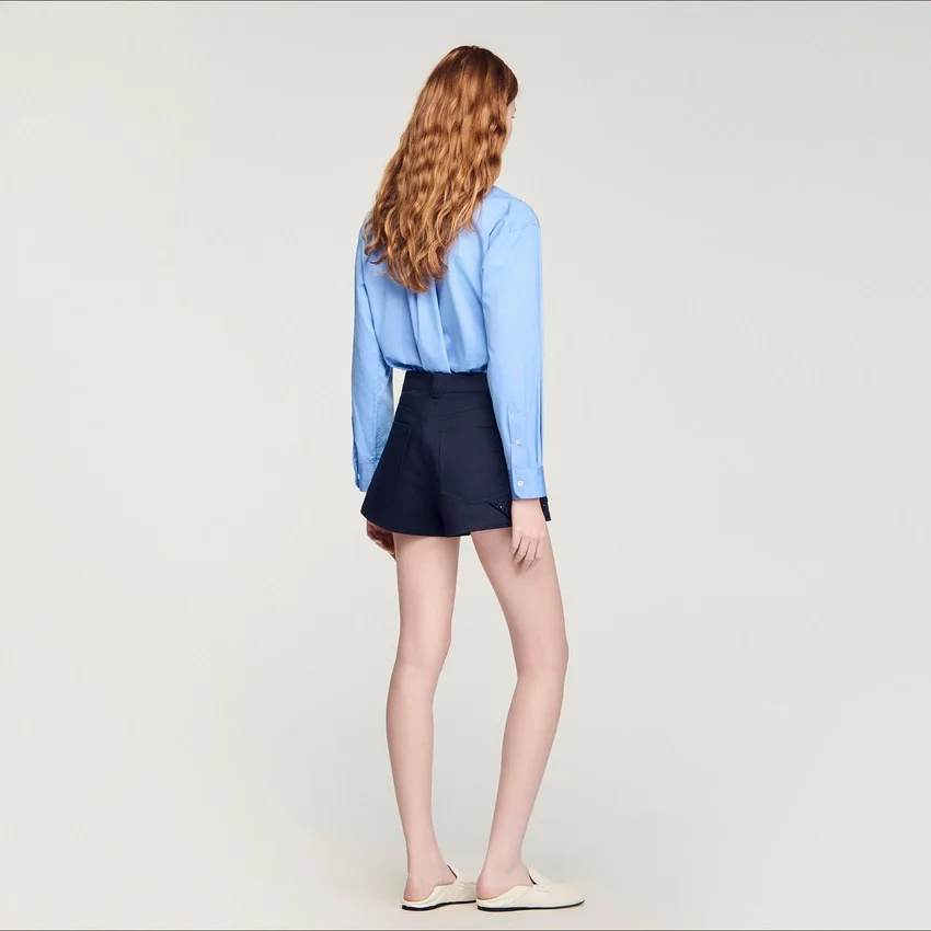 Embroidered cotton shorts Embroidered cotton shorts