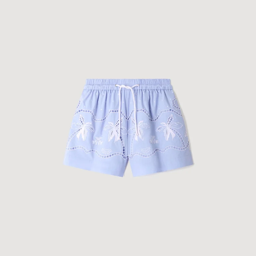 Embroidered cotton shorts Embroidered cotton shorts