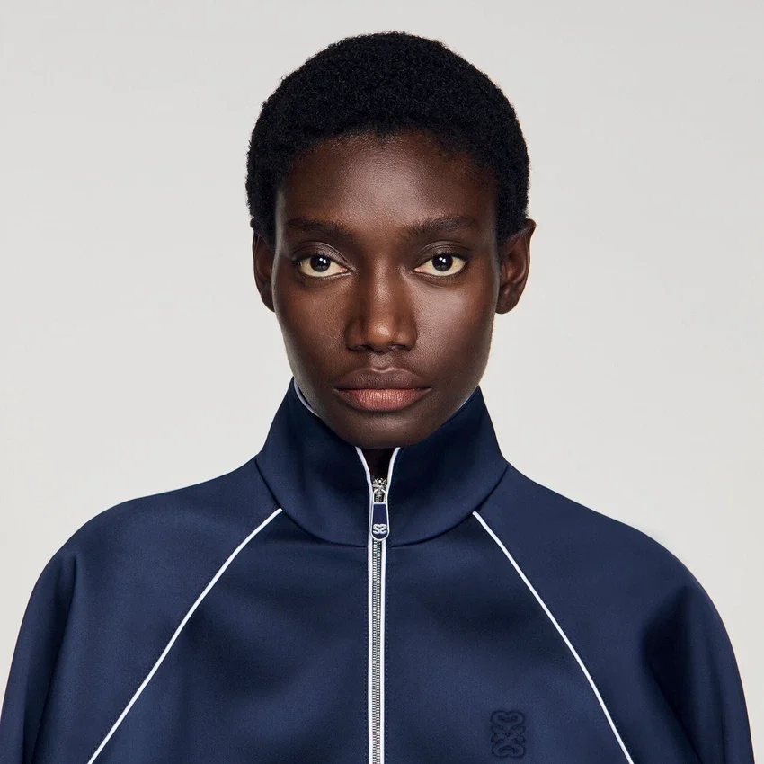 Embroidered cropped satin jacket Embroidered cropped satin jacket
