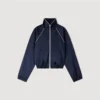 Embroidered cropped satin jacket Embroidered cropped satin jacket