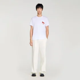 Embroidered horse cotton T-shirt