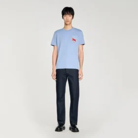 Embroidered horse cotton T-shirt