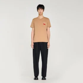 Embroidered horse cotton T-shirt