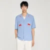 Embroidered horse loose-fit shirt