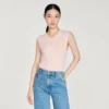 Embroidered short wool cashmere vest Embroidered short wool cashmere vest