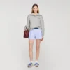 Embroidered split neck sweatshirt Embroidered split neck sweatshirt