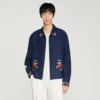 Embroidered wing collar jacket