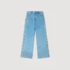 Faded straight-leg rhinestone jeans Faded straight-leg rhinestone jeans