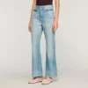Faded straight zipped cotton jeans Faded straight zipped cotton jeans