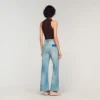 Faded straight zipped cotton jeans Faded straight zipped cotton jeans
