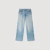 Faded straight zipped cotton jeans Faded straight zipped cotton jeans